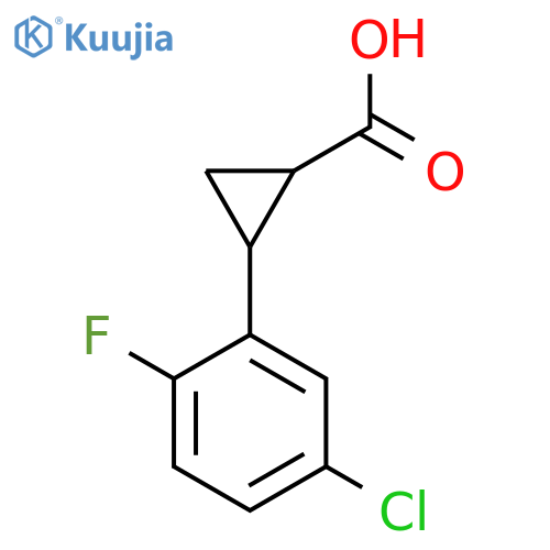 2-(5-chloro-2-fluorophenyl)cyclopropane-1-carboxylic acid structure
