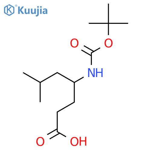 Boc-(R)-4-amino-6-methyl-heptanoic acid structure