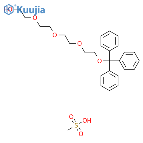 2,5,8,11-Tetraoxatridecan-13-ol, 1,1,1-triphenyl-, methanesulfonate structure