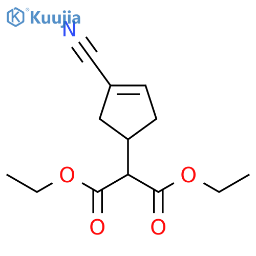Propanedioic acid, (3-cyano-3-cyclopenten-1-yl)-, diethyl ester structure