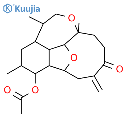 2,9-Pentano-2H-furo[2,3,4-ef][3]benzoxepin-12-one,3-(acetyloxy)decahydro-4,6,9-trimethyl-13-methylene-,(2R,2aS,3S,4S,5aR,6S,9S,9aR,9bR)-rel-(-)- structure