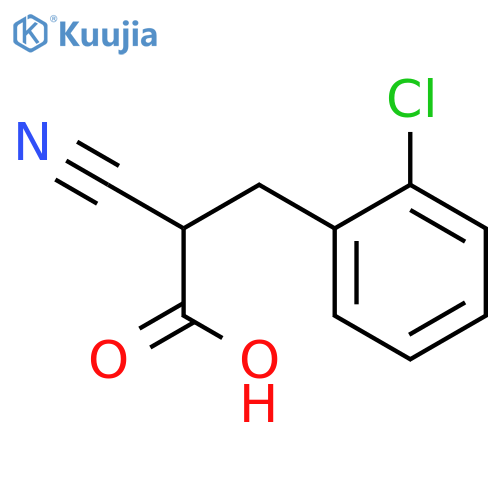3-(2-chlorophenyl)-2-cyanopropanoic acid structure