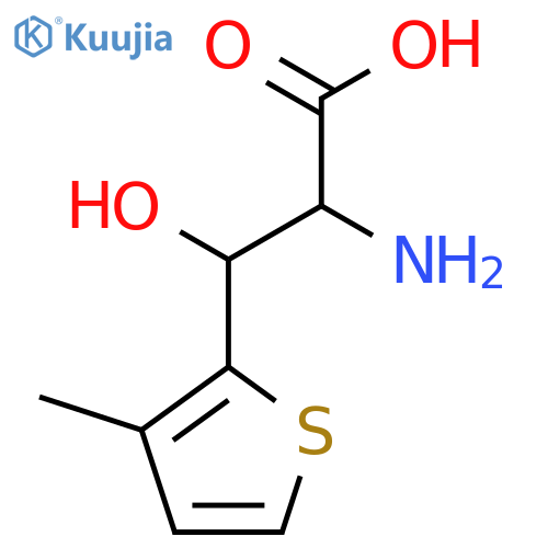 2-amino-3-hydroxy-3-(3-methylthiophen-2-yl)propanoic acid structure