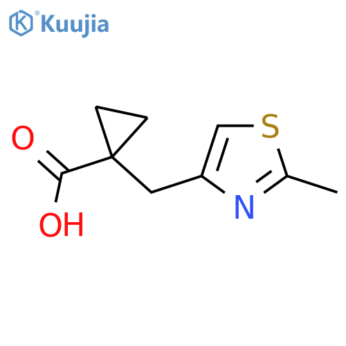 1-(2-methyl-1,3-thiazol-4-yl)methylcyclopropane-1-carboxylic acid structure
