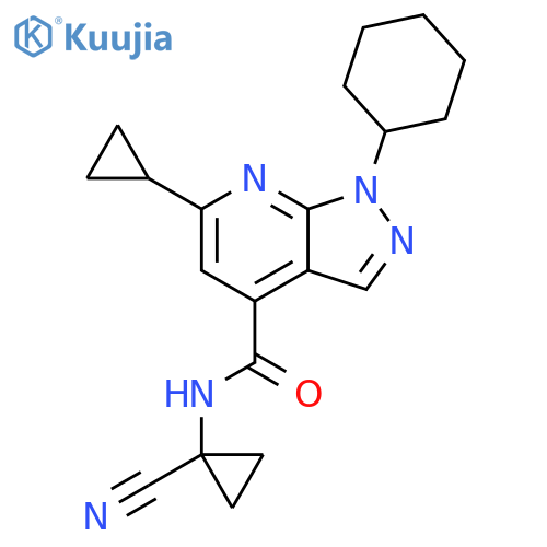 N-(1-Cyanocyclopropyl)-1-cyclohexyl-6-cyclopropyl-1H-pyrazolo[3,4-b]pyridine-4-carboxamide structure