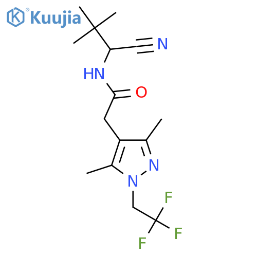 N-(1-Cyano-2,2-dimethylpropyl)-2-[3,5-dimethyl-1-(2,2,2-trifluoroethyl)pyrazol-4-YL]acetamide structure