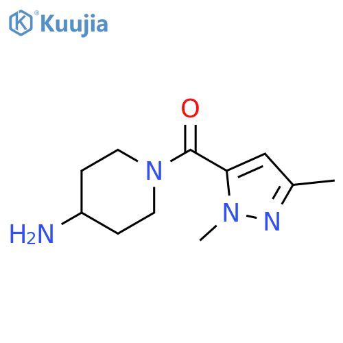 1-(1,3-dimethyl-1H-pyrazole-5-carbonyl)piperidin-4-amine structure