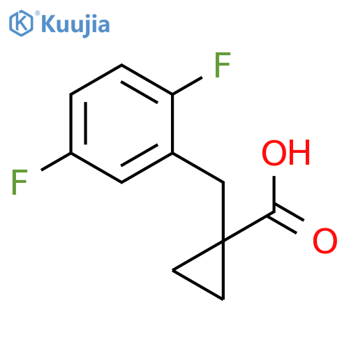 1-(2,5-difluorophenyl)methylcyclopropane-1-carboxylic acid structure