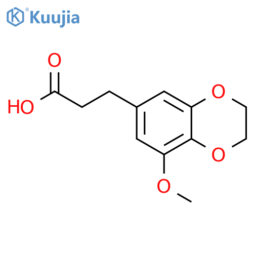 3-(8-methoxy-2,3-dihydro-1,4-benzodioxin-6-yl)propanoic acid structure