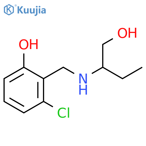 3-chloro-2-{(1-hydroxybutan-2-yl)aminomethyl}phenol structure