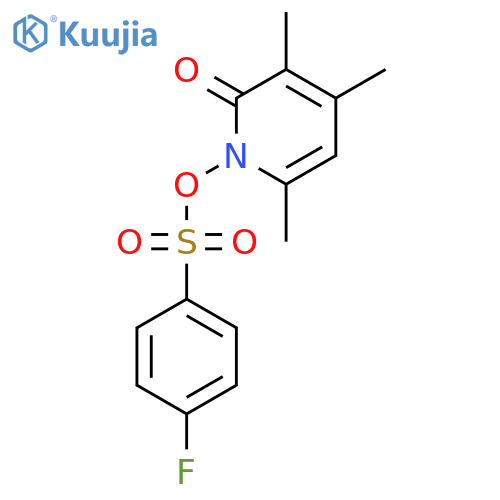 2(1H)-Pyridinone, 1-[[(4-fluorophenyl)sulfonyl]oxy]-3,4,6-trimethyl- structure