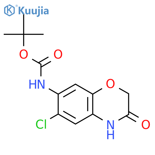 tert-butyl N-(6-chloro-3-oxo-3,4-dihydro-2H-1,4-benzoxazin-7-yl)carbamate structure