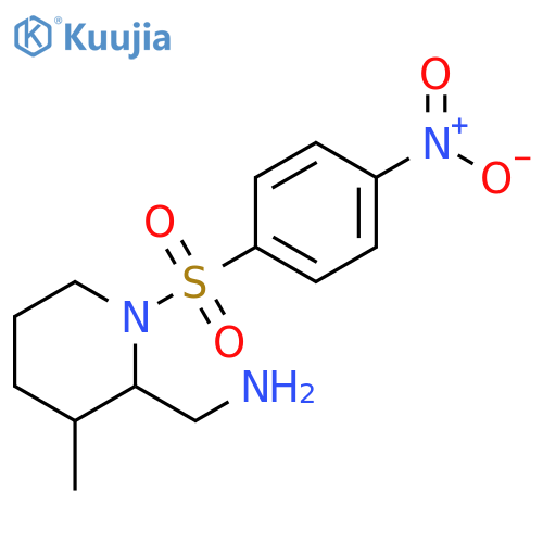 1-3-methyl-1-(4-nitrobenzenesulfonyl)piperidin-2-ylmethanamine structure