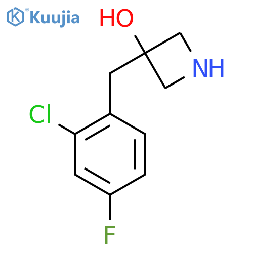 3-(2-chloro-4-fluorophenyl)methylazetidin-3-ol structure