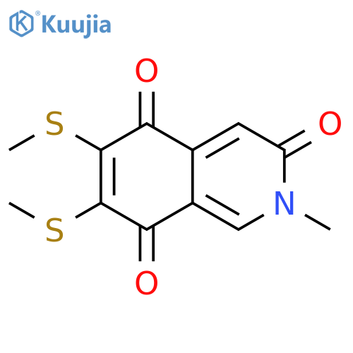 3,5,8(2H)-Isoquinolinetrione,2-methyl-6,7-bis(methylthio)- structure