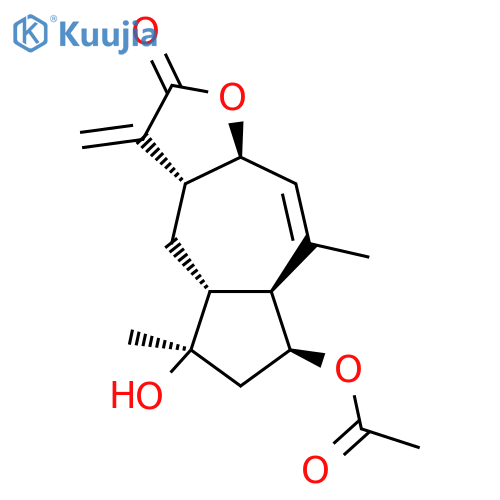 Azuleno[6,5-b]furan-2(3H)-one,7-(acetyloxy)-3a,4,4a,5,6,7,7a,9a-octahydro-5-hydroxy-5,8-dimethyl-3-methylene-,(3aR,4aR,5R,7S,7aS,9aS)- structure