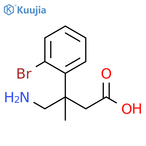 4-amino-3-(2-bromophenyl)-3-methylbutanoic acid structure