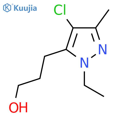 3-(4-chloro-1-ethyl-3-methyl-1H-pyrazol-5-yl)propan-1-ol structure