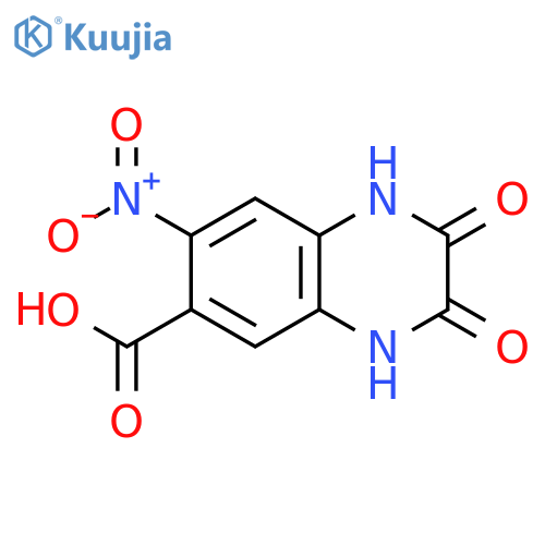 6-Quinoxalinecarboxylic acid, 1,2,3,4-tetrahydro-7-nitro-2,3-dioxo- structure