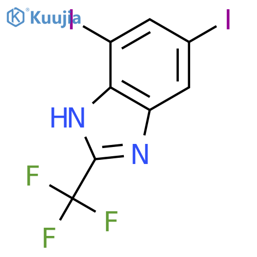1H-Benzimidazole,5,7-diiodo-2-(trifluoromethyl)- structure