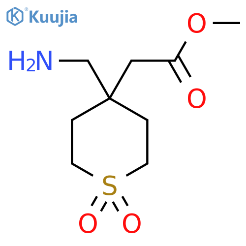 Methyl 2-[4-(aminomethyl)-1,1-dioxo-1lambda6-thian-4-yl]acetate structure