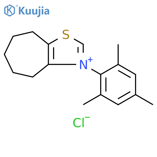 3-Mesityl-5,6,7,8-tetrahydro-4H-cyclohepta[d]thiazol-3-ium chloride structure