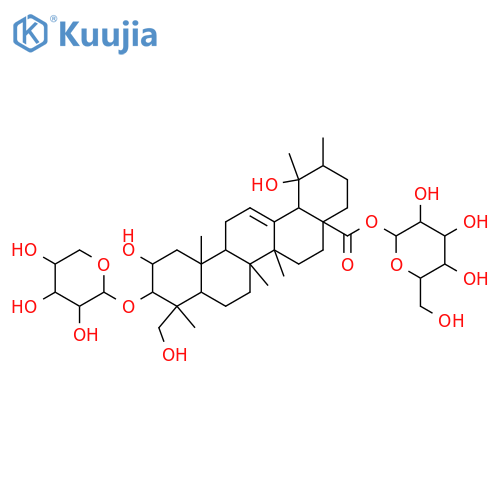 Urs-12-en-28-oic acid, 3-(α-L-arabinopyranosyloxy)-2,19,23-trihydroxy-, β-D-glucopyranosyl ester, (2α,3β,4α)- (9CI) structure