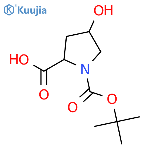 (2R,4S)-1-(Tert-butoxycarbonyl)-4-hydroxypyrrolidine-2-carboxylic acid structure