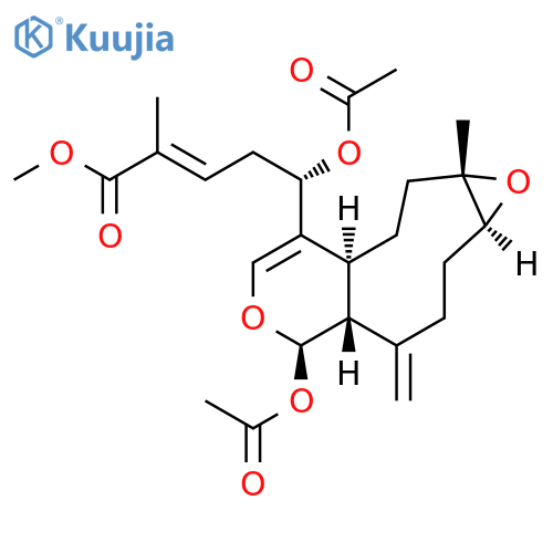 2-Pentenoic acid, 5-(acetyloxy)-5-[(1aS,3aS,7R,7aR,10aS)-7-(acetyloxy)-1a,2,3,3a,7,7a,8,9,10,10a-decahydro-1a-methyl-8-methyleneoxireno[5,6]cyclonona[1,2-c]pyran-4-yl]-2-methyl-, methyl ester, (2E,5S)- (9CI) structure