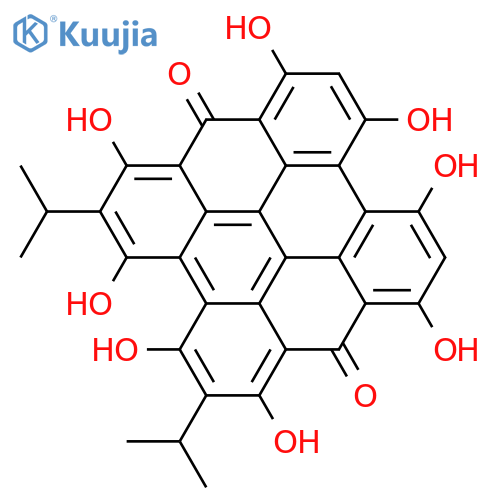 Phenanthro[1,10,9,8-opqra]perylene-7,14-dione, 1,3,4,6,8,10,11,13-octahydroxy-2,5-bis(1-methylethyl)-, stereoisomer structure