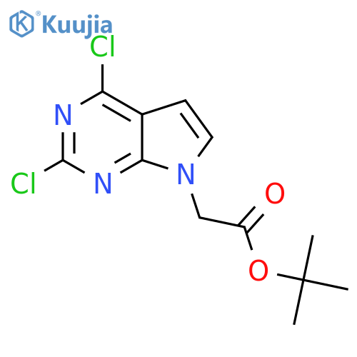 tert-butyl 2-{2,4-dichloro-7H-pyrrolo2,3-dpyrimidin-7-yl}acetate structure