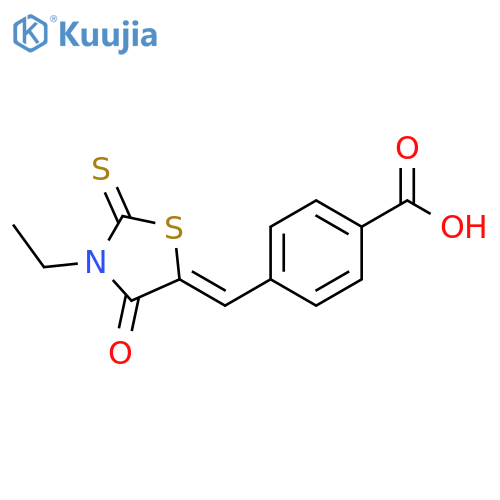 4-(3-Ethyl-4-oxo-2-thioxo-1,3-thiazolan-5-yliden)methylbenzenecarboxylic acid structure