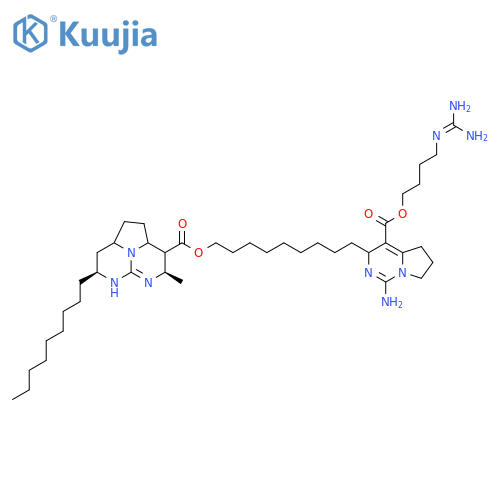 1H-5,6,8b-Triazaacenaphthylene-3-carboxylicacid, 2,2a,3,4,5,7,8,8a-octahydro-4-methyl-7-nonyl-,9-[(3R)-1-amino-4-[[4-[(aminoiminomethyl)amino]butoxy]carbonyl]-3,5,6,7-tetrahydropyrrolo[1,2-c]pyrimidin-3-yl]nonylester, (2aS,3S,4R,7R,8aS)- structure