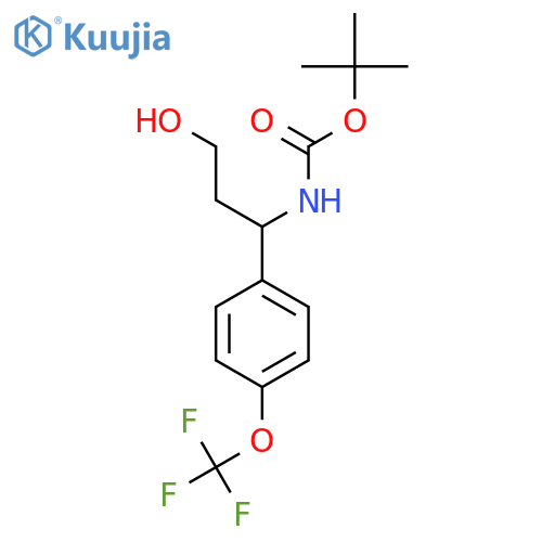 tert-butyl N-{3-hydroxy-1-4-(trifluoromethoxy)phenylpropyl}carbamate structure