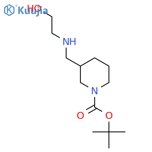 tert-butyl 3-{(2-hydroxyethyl)aminomethyl}piperidine-1-carboxylate structure