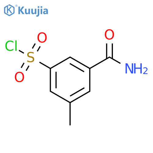 3-carbamoyl-5-methylbenzene-1-sulfonyl chloride structure