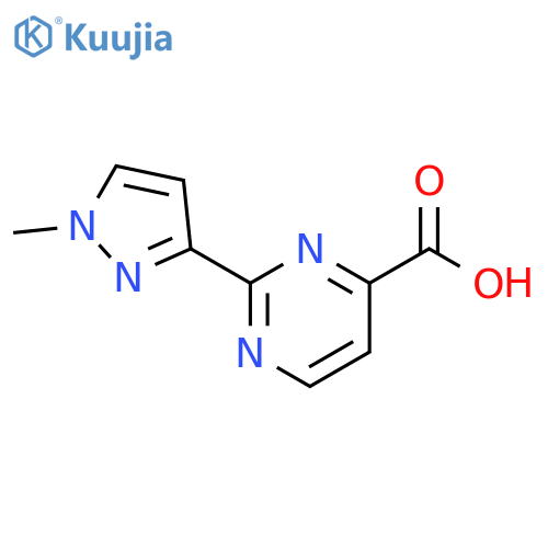 4-Pyrimidinecarboxylic acid, 2-(1-methyl-1H-pyrazol-3-yl)- structure