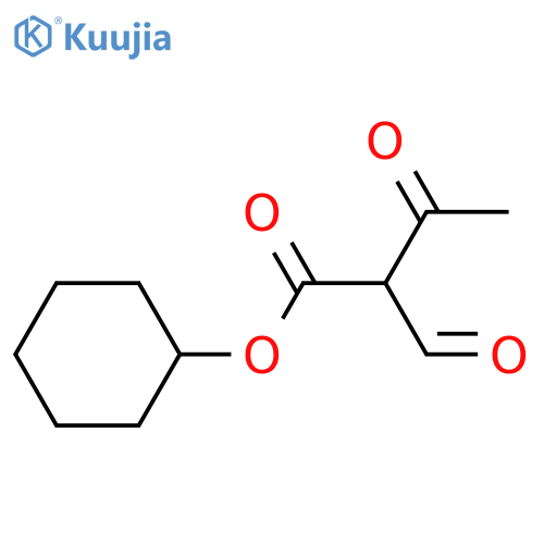 Butanoic acid, 2-formyl-3-oxo-, cyclohexyl ester structure