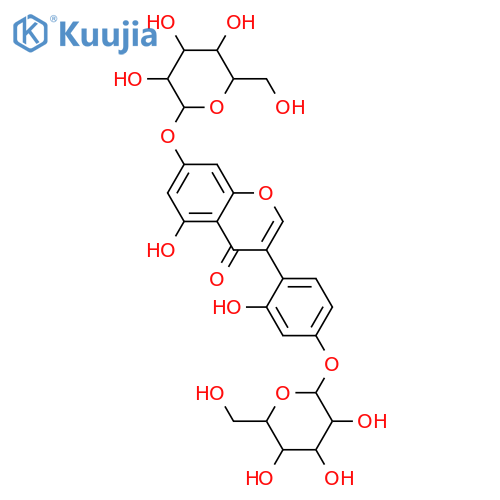 2',4',5,7-Tetrahydroxyisoflavone; 4',7-Di-O-β-D-glucopyranoside structure