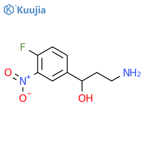 3-amino-1-(4-fluoro-3-nitrophenyl)propan-1-ol structure
