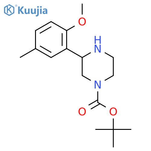 tert-butyl 3-(2-methoxy-5-methylphenyl)piperazine-1-carboxylate structure