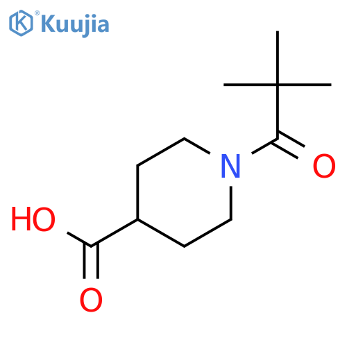1-(2,2-dimethylpropanoyl)piperidine-4-carboxylic acid structure