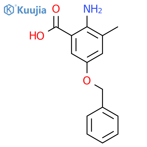 2-amino-5-(benzyloxy)-3-methylbenzoic acid structure