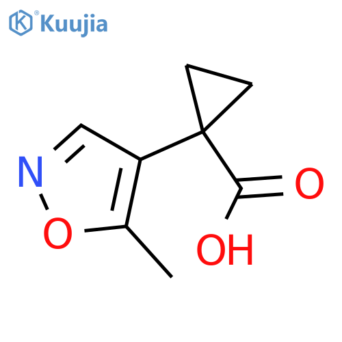 1-(5-methyl-1,2-oxazol-4-yl)cyclopropane-1-carboxylic acid structure