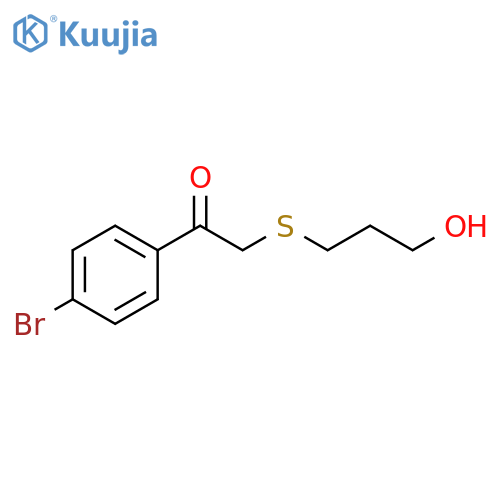Ethanone, 1-(4-bromophenyl)-2-[(3-hydroxypropyl)thio]- structure
