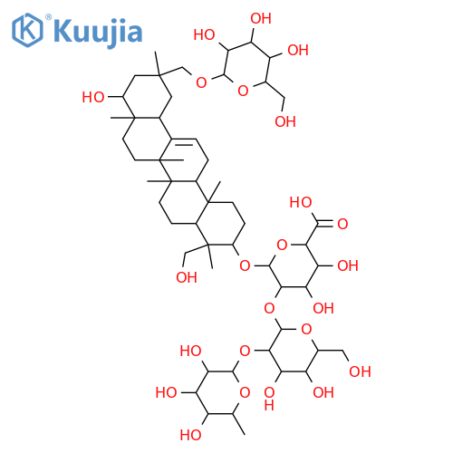 b-D-Glucopyranosiduronic acid, (3b,4b,20b,22b)-29-(b-D-glucopyranosyloxy)-22,23-dihydroxyolean-12-en-3-ylO-6-deoxy-a-L-mannopyranosyl-(1®2)-O-b-D-galactopyranosyl-(1®2)- structure