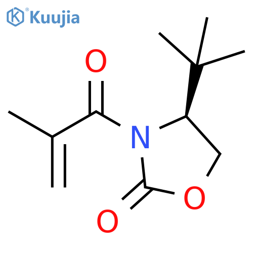 2-Oxazolidinone, 4-(1,1-dimethylethyl)-3-(2-methyl-1-oxo-2-propenyl)-,(4S)- structure