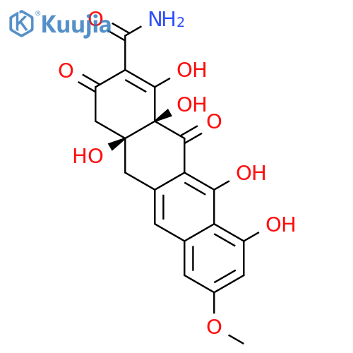 2-Naphthacenecarboxamide,3,4,4a,5,12,12a-hexahydro-1,4a,10,11,12a-pentahydroxy-8-methoxy-3,12-dioxo-,(4aR,12aR)-rel- structure
