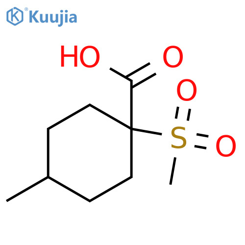 1-Methanesulfonyl-4-methylcyclohexane-1-carboxylic acid structure