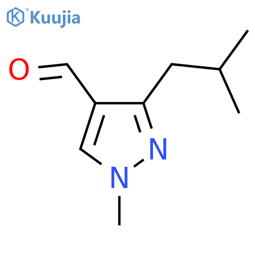 1-methyl-3-(2-methylpropyl)-1H-pyrazole-4-carbaldehyde structure